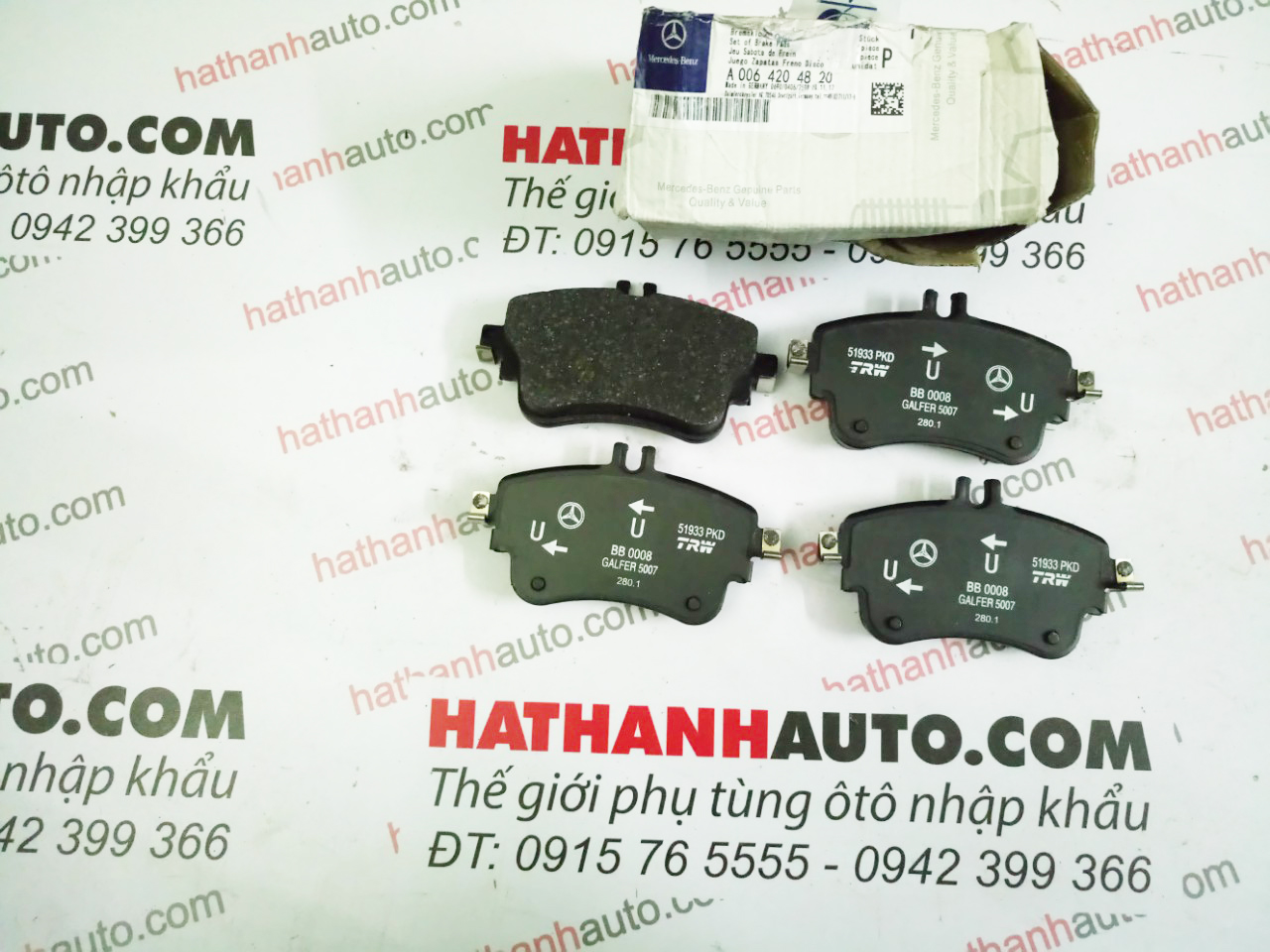 Má phanh (bố thắng) trước xe Mercedes CLA180, CLA200, CLA220 C117